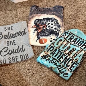 Trendy Kids' Graphic T-Shirt Set - Gray, Multicolor, Turquoise